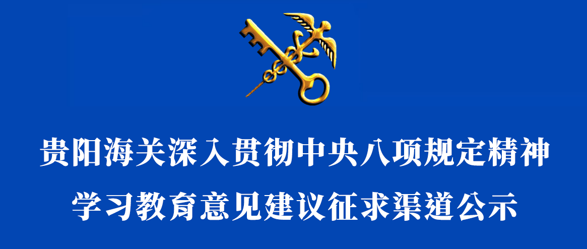 贵阳海关深入贯彻中央八项规定精神学习教育意见建议征求渠道公示